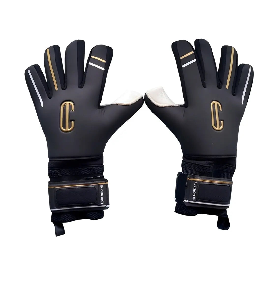 Både bakhånden til en keeperhanske i fotball