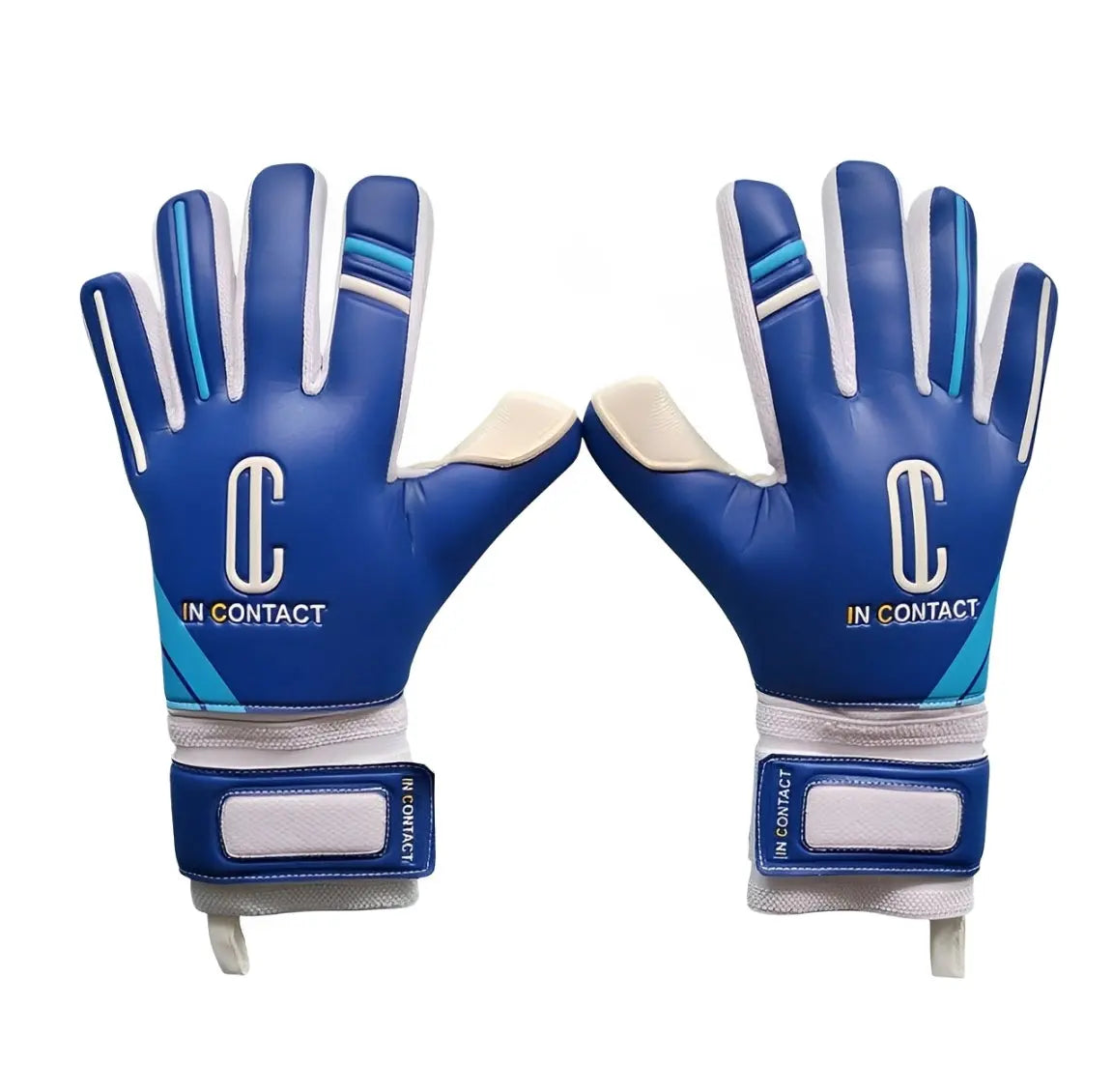 Både bakhånden til en profesjonell keeperhanske i fotball