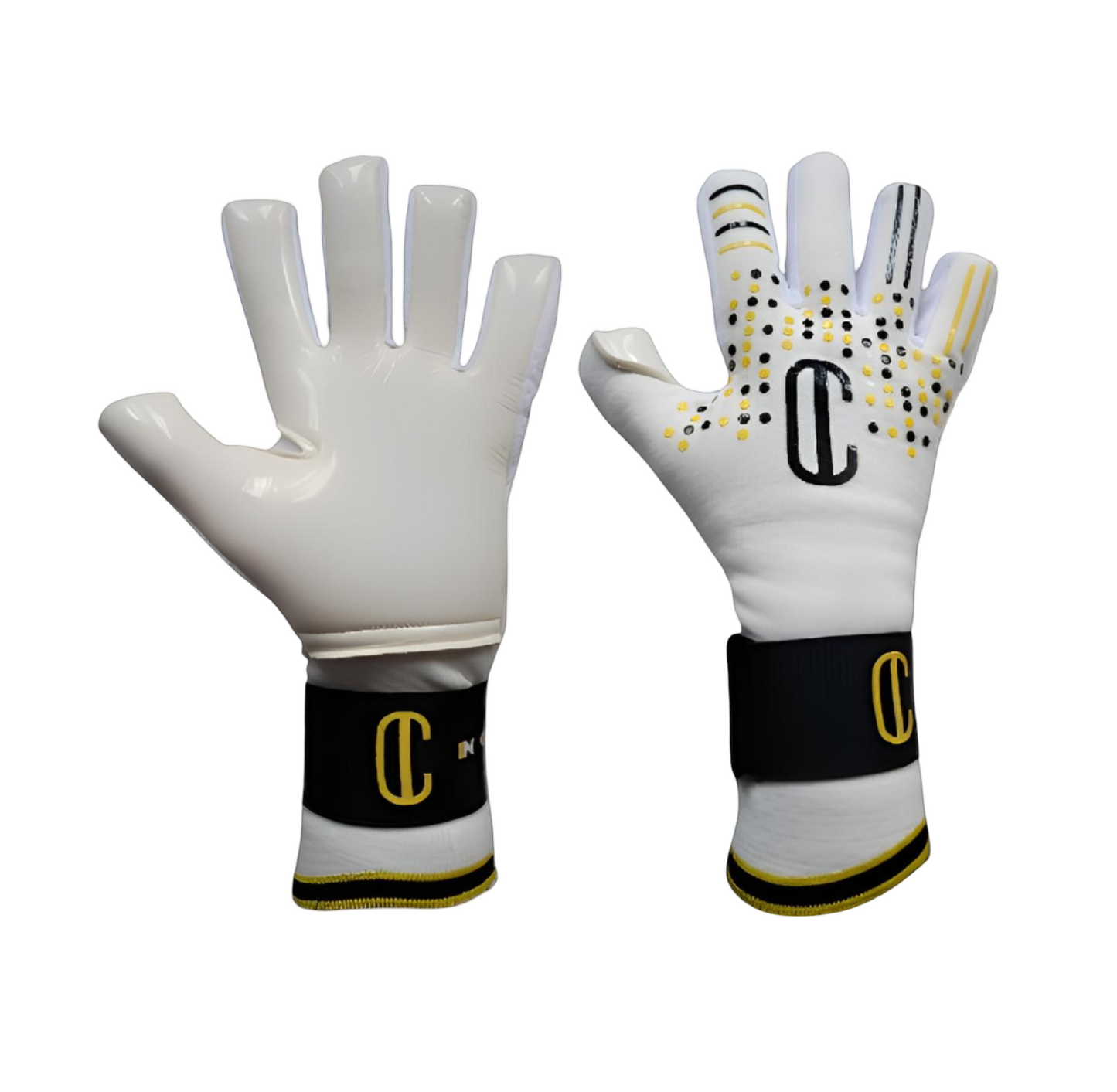 bakhånden og håndflaten til en profesjonell keeperhanske i fotball