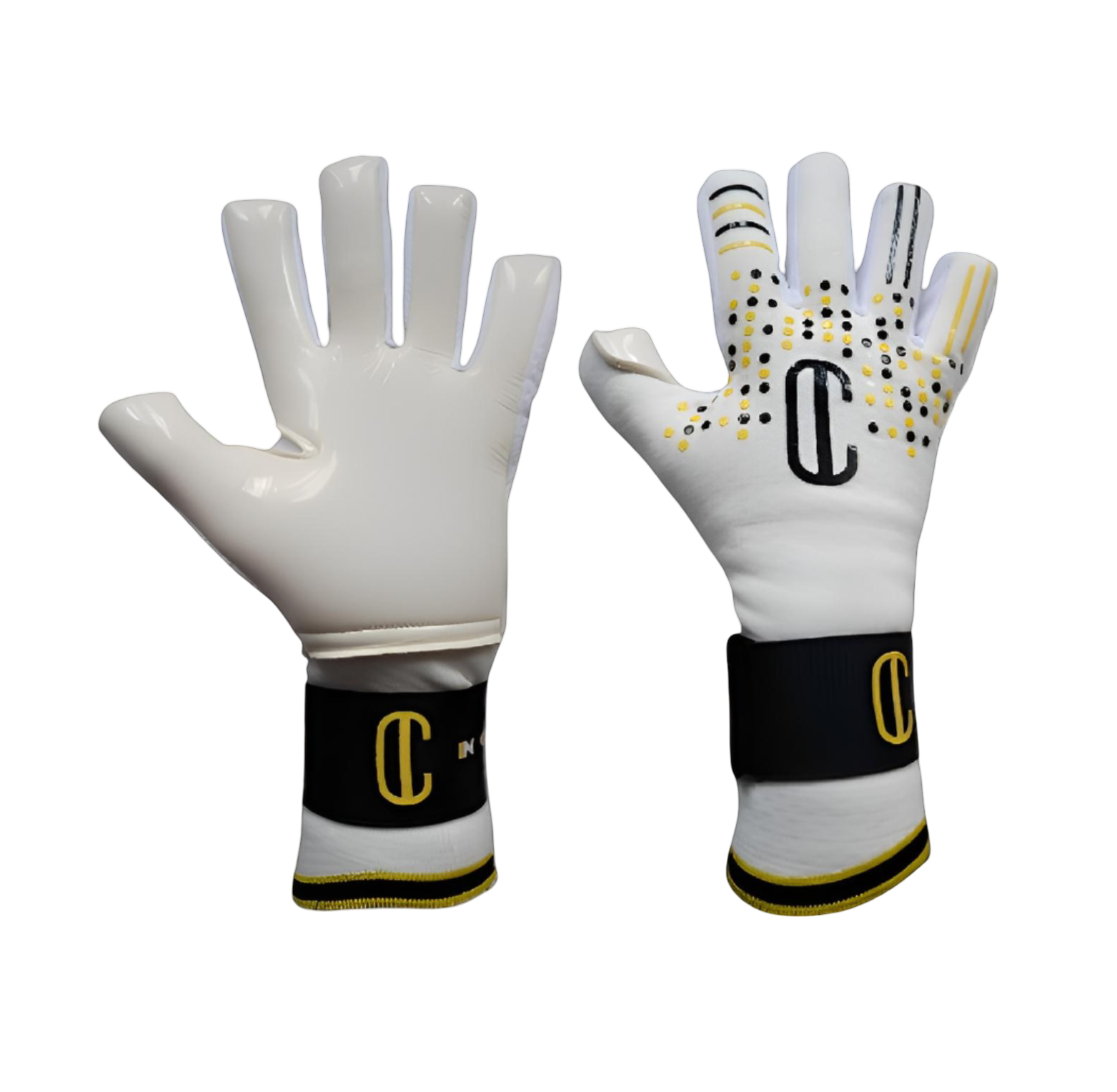 bakhånden og håndflaten til en profesjonell keeperhanske i fotball