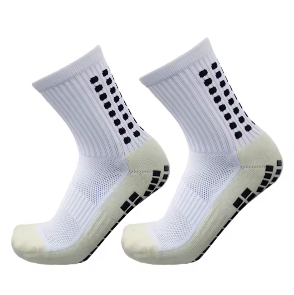 Fotballsokker, med sklisikker silikon. Sokker med spesifikk kompresjon på fotbuen, som gir utmerket støtte og stabilitet. Laget med pustende nylon elastan. Justerbar fra nummer 38 til 45.