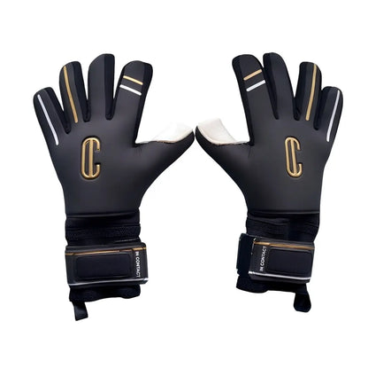 Både bakhånden til en keeperhanske i fotball